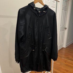 SANDRO Men’s (Unisex) Parka Raincoat Medium Black